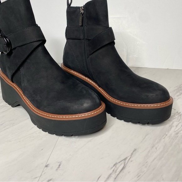 Blondo Giovani Black Nubuck Platform Heeled Boot 9M - Picture 9 of 14